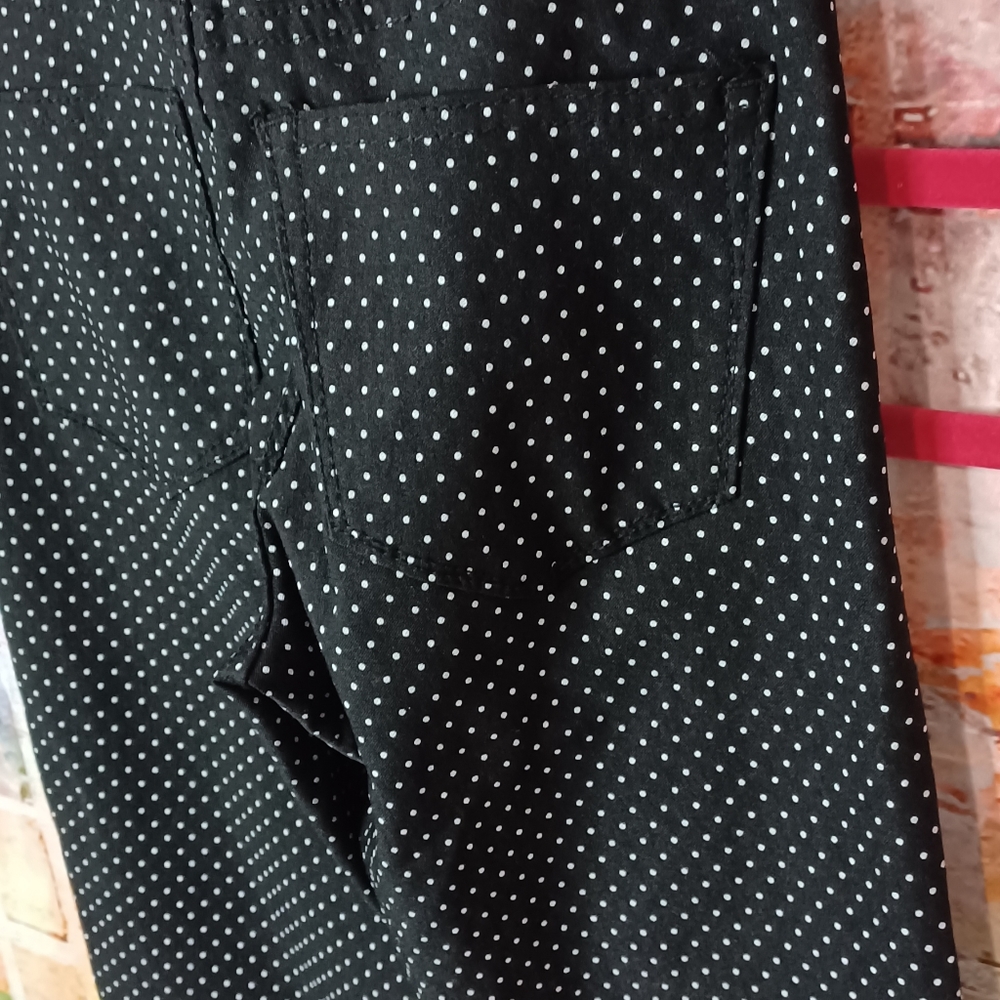 Black and white polka-dot stretched jeans - Picture 5 of 6